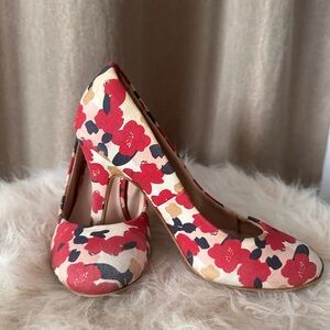 Kelly & Katie Red Floral Heels